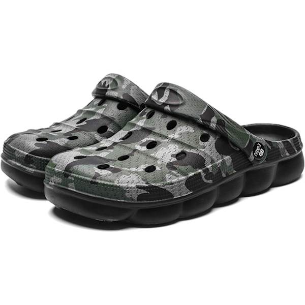 Hage Clogs for menn og kvinner, sommer sandaler, lette, sklisikre, gåsko, sportssko, unisex, voksne, tresko for basseng, strand, hage, kjøkken, dusj Black 10inch 11 Women/9 Men