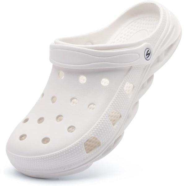 Unisex Hage Clogs Sko Tøfler Sandaler for Menn og Kvinner White 11inch 8 Women/7 Men