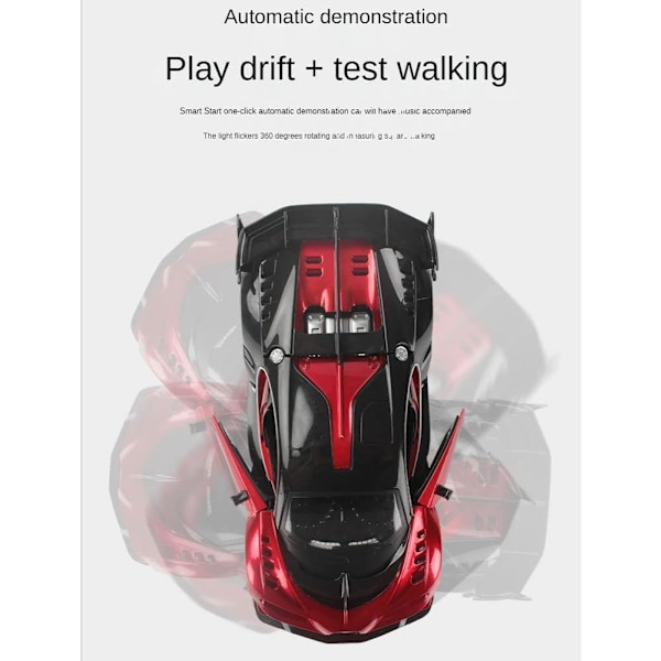 1/16 skala fjärrstyrd bil, RC bil öppna dörren med ett klick, 2,4 GHz elektrisk sportracing med LED-ljus racing hobbyleksaksbil för vuxna pojkar