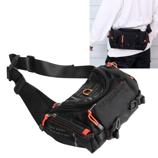 Men Fanny Pack Waterproof Bumbag Travel Outdoor Sports Cycling Climbing Multifunctional High Capacity Waist Bag Black S