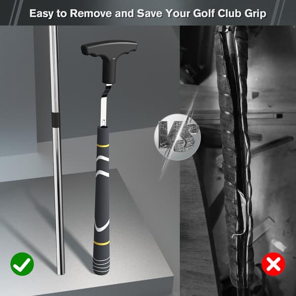 V-Groove Golf Grip Remover Tool för standardlängd Swinggrepp, 11-tums Saver-utrustning för klubbunderhåll, Essential Golf Sup