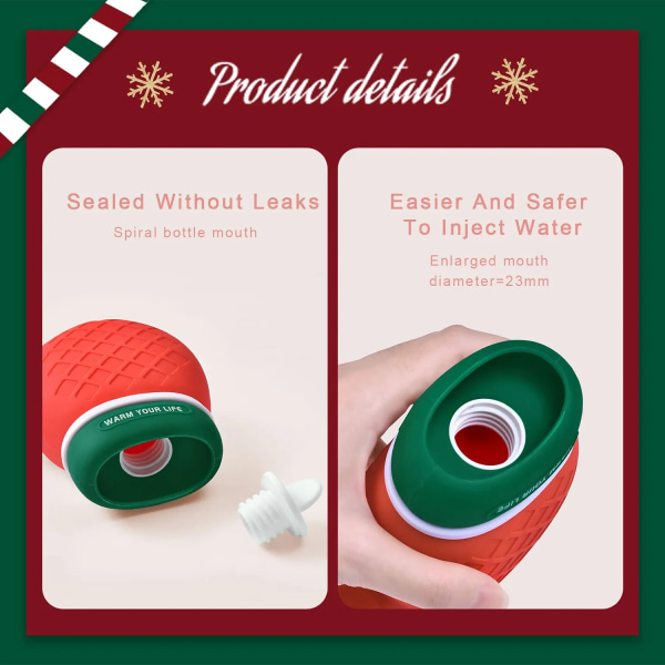 2-pack mini varmvattenflaska för barn, liten varmvattenflaska gummi, söt barn varmvattenflaska silikon för baby på vintern