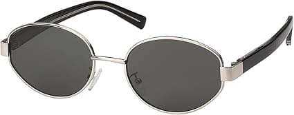 Retro Ovale Solbriller til Kvinder Mænd Designer Solbriller Klassiske Nuancer UV400 Beskyttelse Silver\/Grey