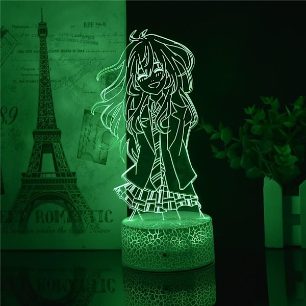 Din Løgn i April Kaori Miyazono Figur Natlys 3D Optisk Illusion LED Lamper med Fjernbetjening & RGB Farver Bordlamper (Lava Base)