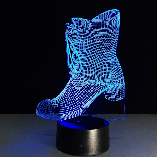 Boots Shape Led Nattelys 3D Illusionslampe Gave Fargeendring Nattelys Barnelampe Ved Sengen Batteridrevet Lamparas Frakt