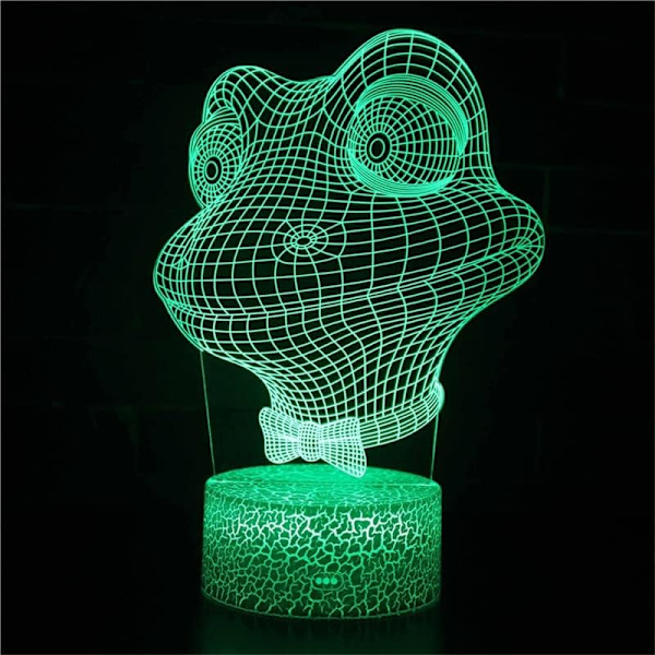 3D Illusionslampa Djur Nattlampa 16 Färger med Fjärrkontroll Led USB Skrivbordslampa Gåvor Sovrum Heminredning Ljus