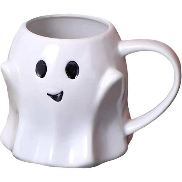 Nyhetsspennende Spøkelseskopp 3D Søt Keramikk Kaffekopp Perfekt for Bursdag Hvit Elefant Gaver til Kaffe Melk Te Elsker White