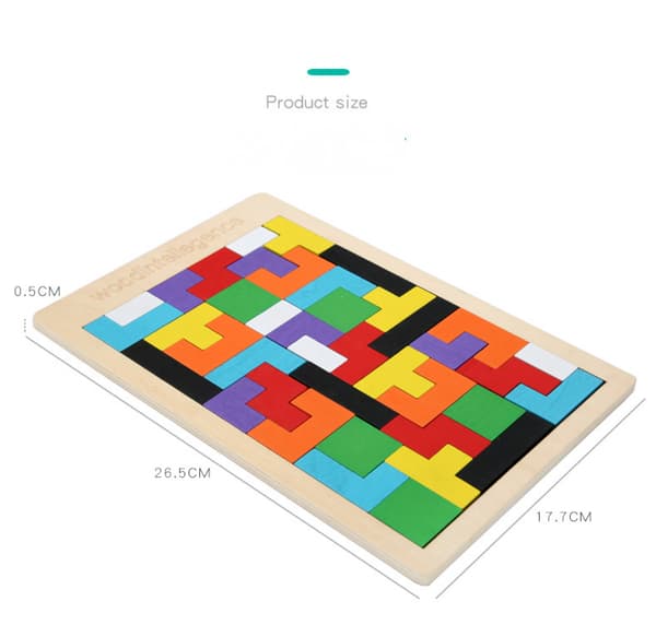 Trä Tetris Variation Block Intellektuella Byggstenar Pussel