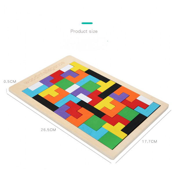 Træ Tetris Variation Blokke Intellektuelle Byggeklodser Puslespil