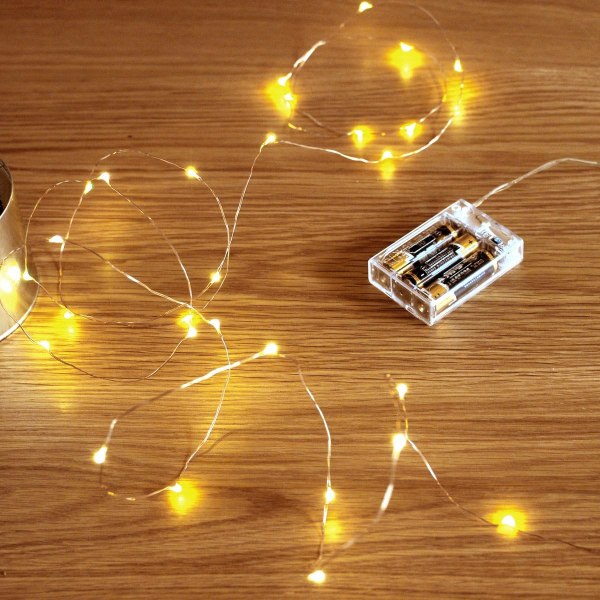Led-valosarja, Sanniu Mini-paristokäyttöiset kuparilankatähtivalot, paristokäyttöiset valot makuuhuoneeseen, jouluun, juhliin, häihin, Cen