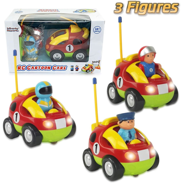Imports Min Första Cartoon RC Racebil Radiofjärrkontroll Leksak för Baby, Småbarn, Barn Red