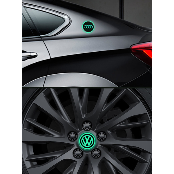 Bilstøttelysende billogo, brændstoftankdæksel, maskinhoveddæksel lysende klistermærke - Chevrolet (diameter 7cm)/2 pakker