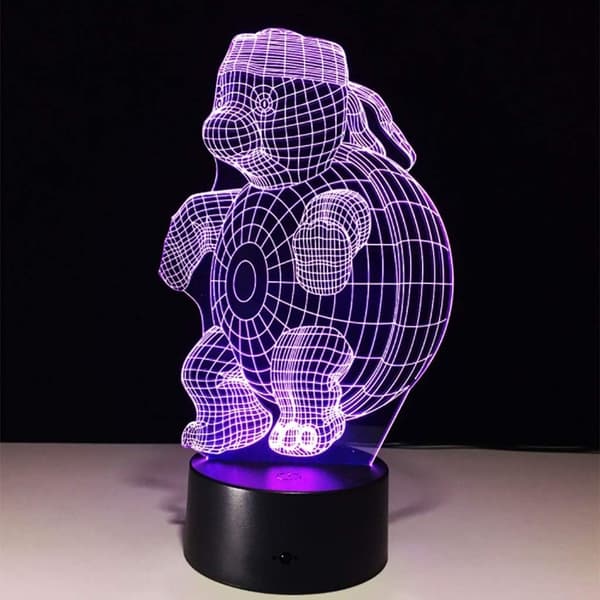Illusjon LED nattlys 3D nattlys LED illusjon skilpaddeform nattlys illusjon LED nattlys