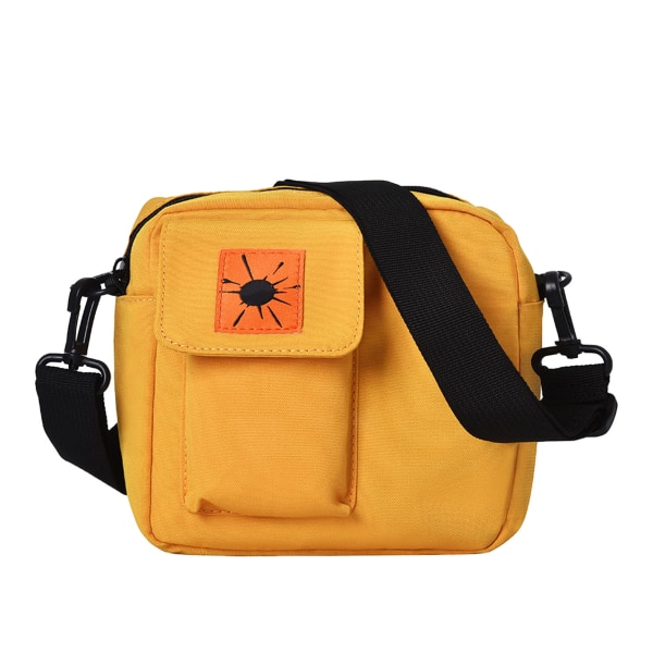 Menn Small Messenger Bag Multi Lommer Lett nylon skulderveske for daglig bruk Gratis str Yellow