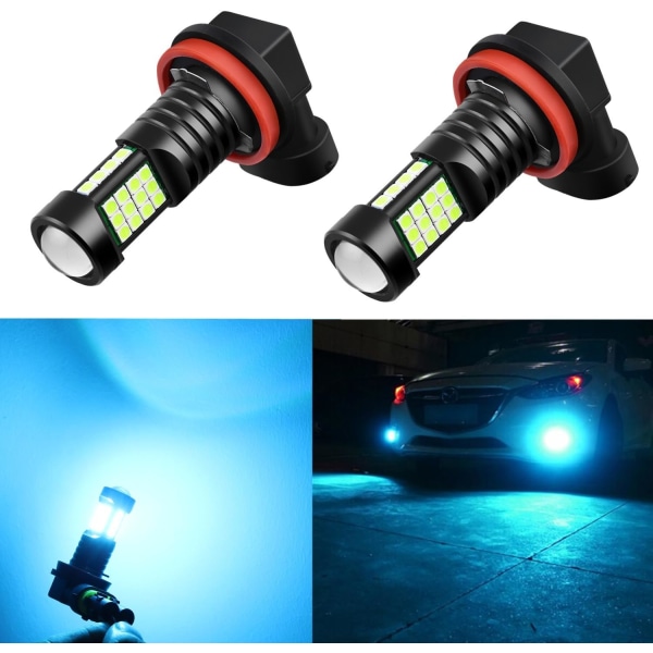 Belysning H11 LED-lampor, 8000K Ice Blue 12V H8 H16 Dimljus, DRL-ersättning för bilar, lastbilar, Xtreme Super Bright 3030 36-SMD 12V Uppgradering