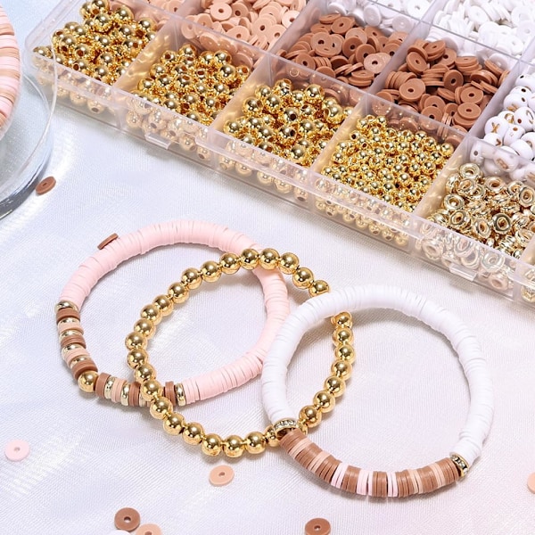 Armbandssats vänskap guld pärlor lera pärlor smycken och armbandssats för tonårsflickor charm armbandssats med bokstavspärlsats för Multicolour6