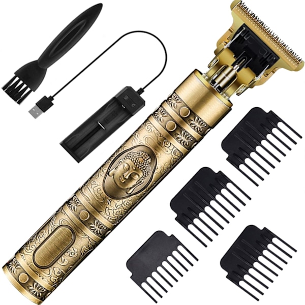 Hårklippare för män - Professionella hårklippare, 0 mm skalliga hårklippare T-blad hårklippare för män Zero Gapped Detail Beard Shaver Barbers Gold dragon