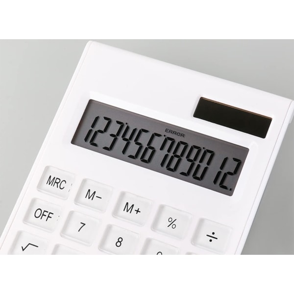 Laskimet opiskelijoille Standard Function Desktop Calculator, Valkoinen, 12-numeroinen kaksoisvirtalähde aurinkolaskin (kaksipakkaus)