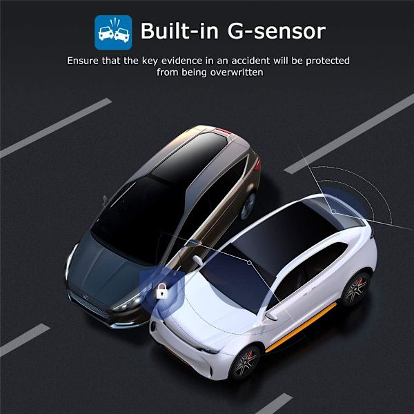 Dash Cam for og bag 1080P Full HD Dual Dash Camera i bilkamera instrumentbræt Dashcam til biler 170 vidvinkel med 3,0\" LCD-skærm nat vi