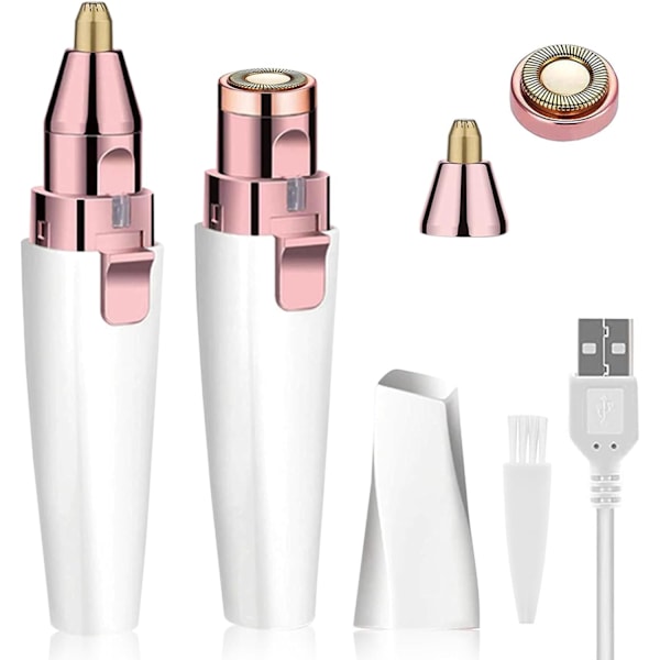 Ansigtshår Fjerner til Kvinder, Øjenbryns Trimmer Næsehår Razor 2-i-1, Mini Bikini Razor Præcis Shaper, Bærbar Genopladelig Epilator til Læber