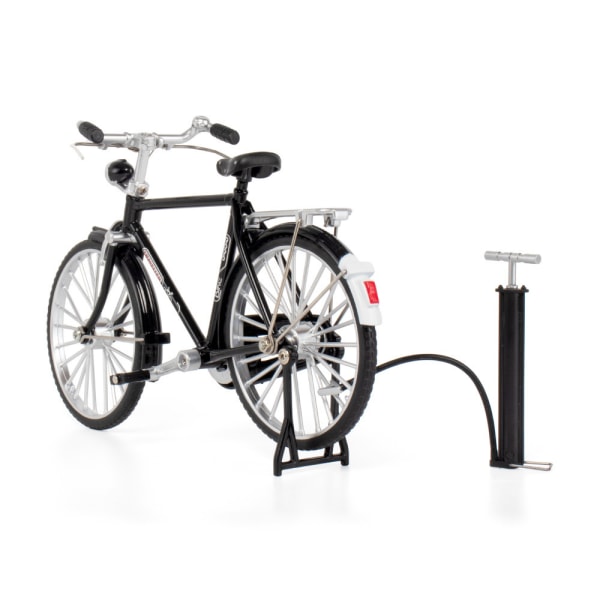 Legering cykel 28 bar simuleringsleksaksmodell dekoration presentask (28 bar damkläder [svart] med luftpump)