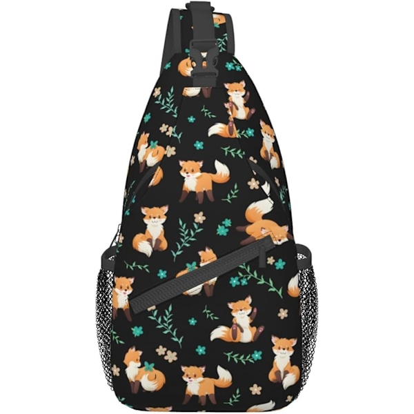 Slingväska Crossbody Ryggsäck Vandring Resa Dagryggsäck Bröstväska Lätt Axelväska För Kvinnor Män Fox1