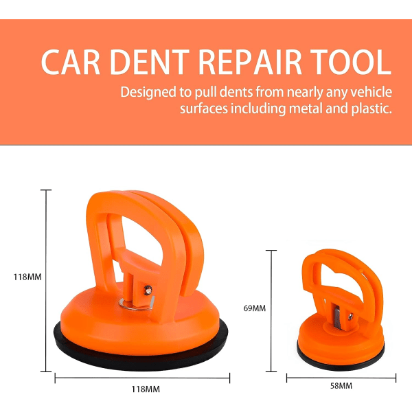 Dent puller sugkoppshandtagslyftare, kraftfull bil bucklor remover sugkopp Dent puller kit för bil buckla reparation som en dörrknopp (4,6 tum + 2,3 tum)