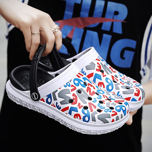 Trädgårdsskor för män och kvinnor, sommarsandaler, lätta, halkfria promenadskor, unisex, vuxna, träskor för pool, strand, trädgård, kök, dusch Navy 10.5inch 8 Women/6.5 Men