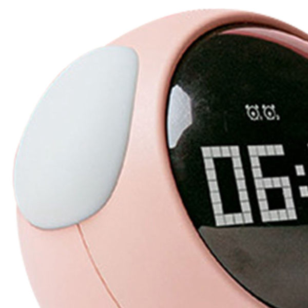 Uttrycksklocka Söt Hundform Multifunktionell LED Digital Väckarklocka Röstaktiverad Nattlampa Pink