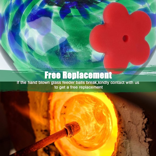 Charmiga vindspel Hummingbird-matare för utomhus hängande myror och bin bevis, läcker aldrig, perfekt trädgårdsdekoration för utomhus Blue