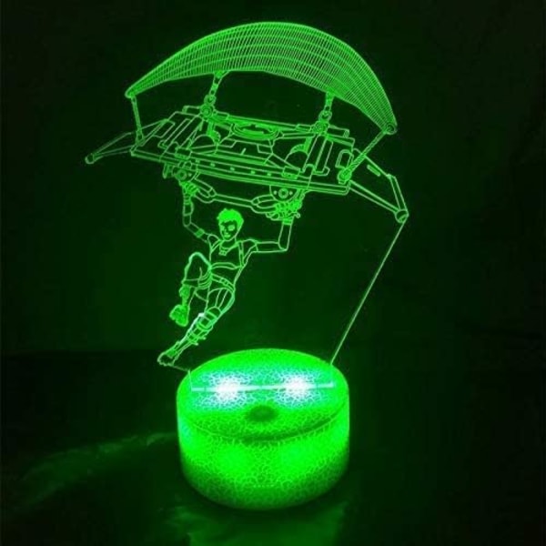 3D Skydiver Fjernbetjening 16 Farve Natlys Illusion Akryl LED Bord Sengelampe Børneværelse Skrivebords Dekoration Fødselsdagsgaver Legetøj til Børn