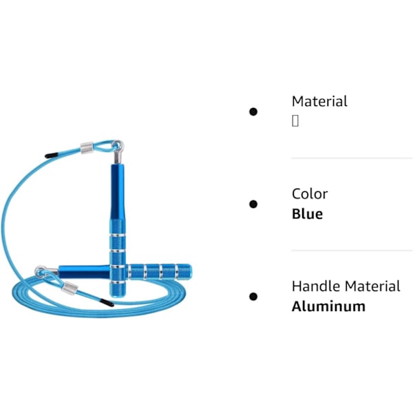 Springtov, Speed Jumping Rope til Træning Fitness Øvelse, Justerbar Voksne Træning Springtov til Mænd, Kvinder, Børn, Piger Blue