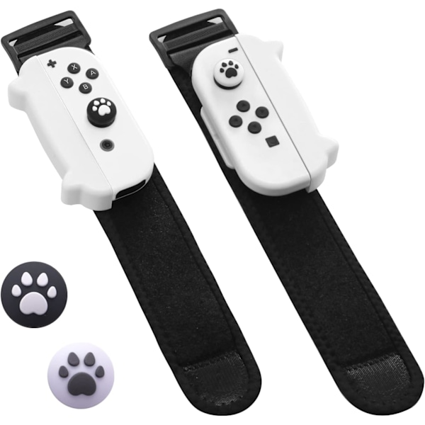 Danseband for Nintendo Switch håndleddsbånddeksel for Joycon armbåndsspill armbånd elastisk stropp danseband (hvit)