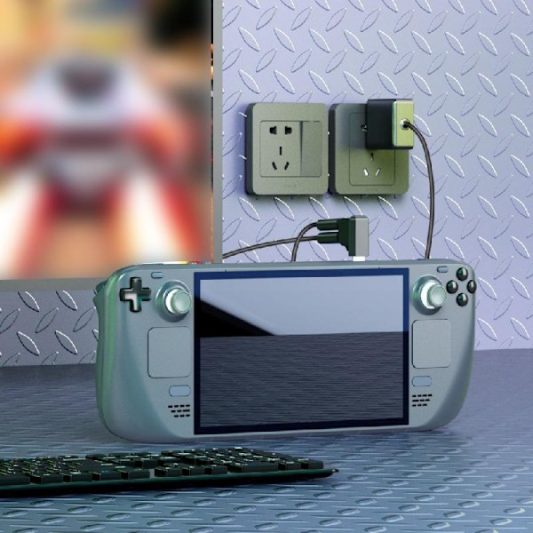 Steam Deckille sopiva 2-in-1-jatkoliitin Oikean kulman Type-C USB C -sovitin Uros-naaras Pelikonsolin lisävaruste