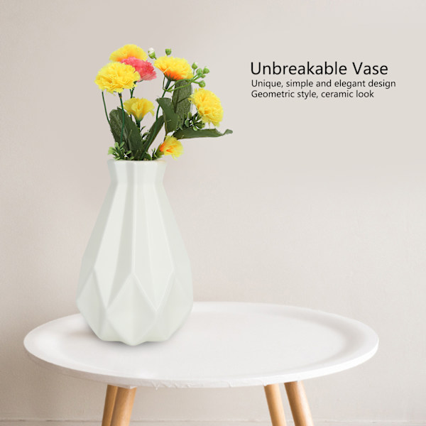 Blomvas Geometrisk Minimalistisk Stil Keramik Look Plast Vas för Vardagsrumsbord