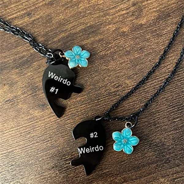 Bästa vän halsband BFF halsband för 2 delat hjärta graverat Weirdo 1 Weirdo 2 halsband vänskap Alla hjärtans dag presenter