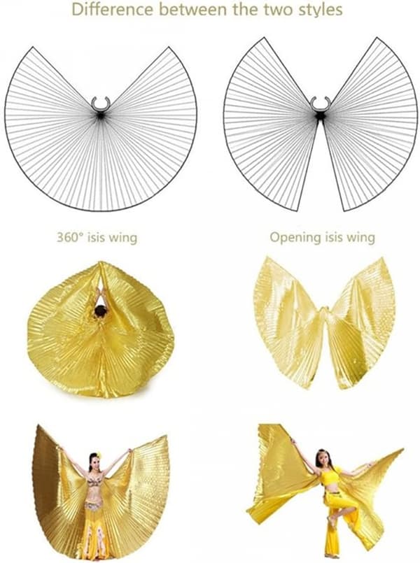 Mavedans Vinger med Pin til Voksne Mavedans Kostume Englevinger til Halloween Karneval Performance
