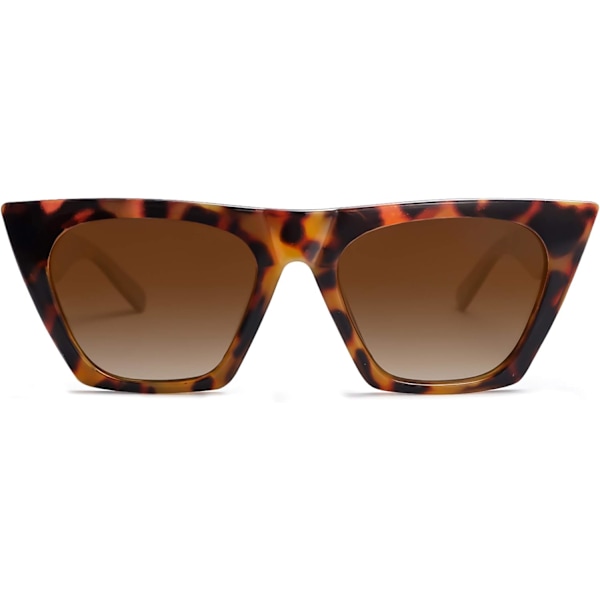 Överdimensionerade fyrkantiga Cateye polariserade solglasögon för kvinnor och män Brown Tortoise Brown