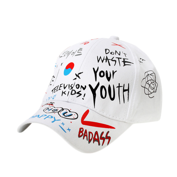 Unisex graffiti cap, K-pop Boys Outdoor Snapback Hat， Pappahatt, Truckerhatt för män kvinnor
