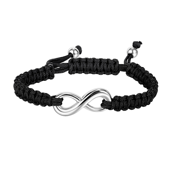 2PCS Rostfritt Stål 8 Oändlighet Par Armband Flätad Läderrep Bangle Armband Justerbar Kedja Passar 7-9 Tum för Älskare Vänskap