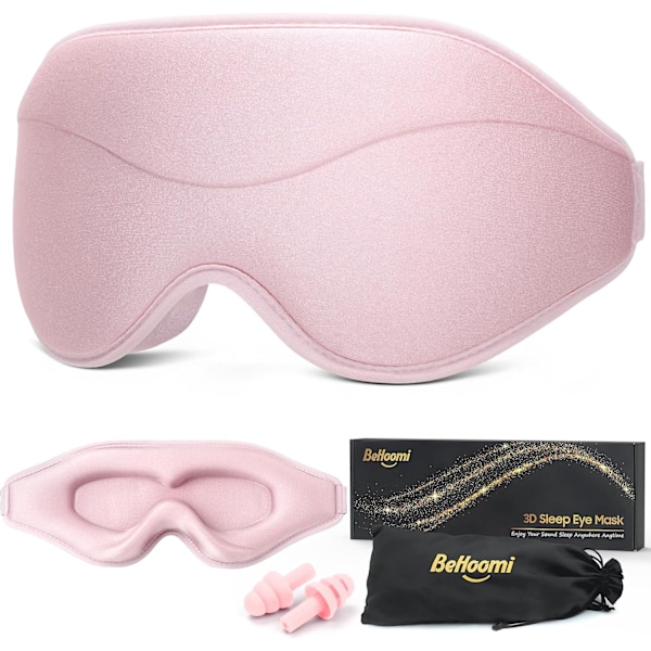Sovmask, Premium Ögonmask för Sömn, Totalt Mörkläggande, Supermjuk Komfort, Justerbar Passform, Uppgraderad 3D Ergonomisk Design Sleepi