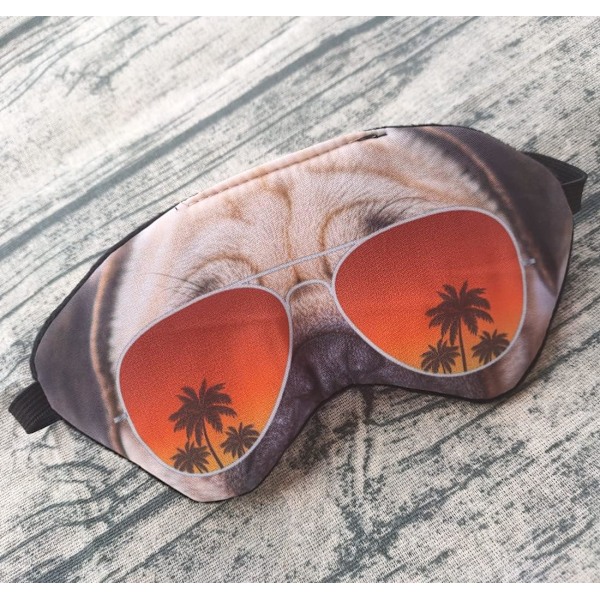 3D Söt Djur Rolig Sovmask för Män Kvinnor, Mjuk Plysch Katt Hund Ögonbindel Sovmask Ögonskugga för Flygresor Yoga Kontor