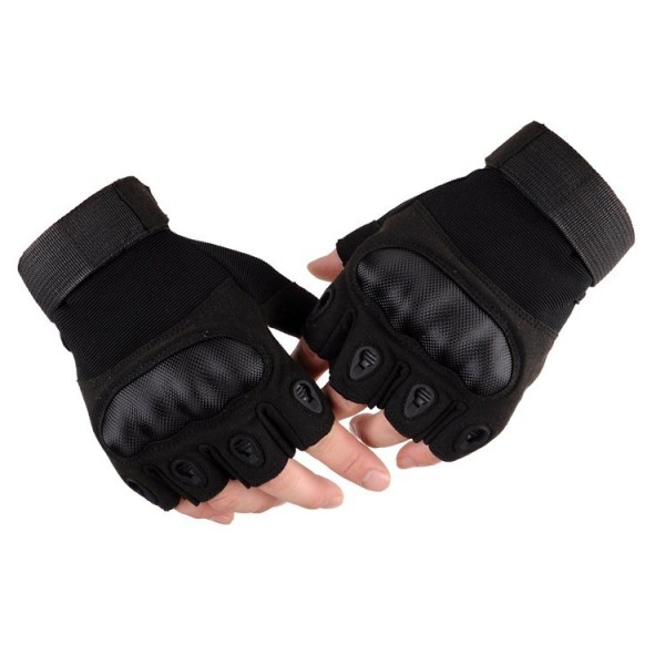 Kosketusnäytöllinen moottoripyörän motocross maastopyöräily alamäkeen taktiset hanskat (M, musta puolisormi)