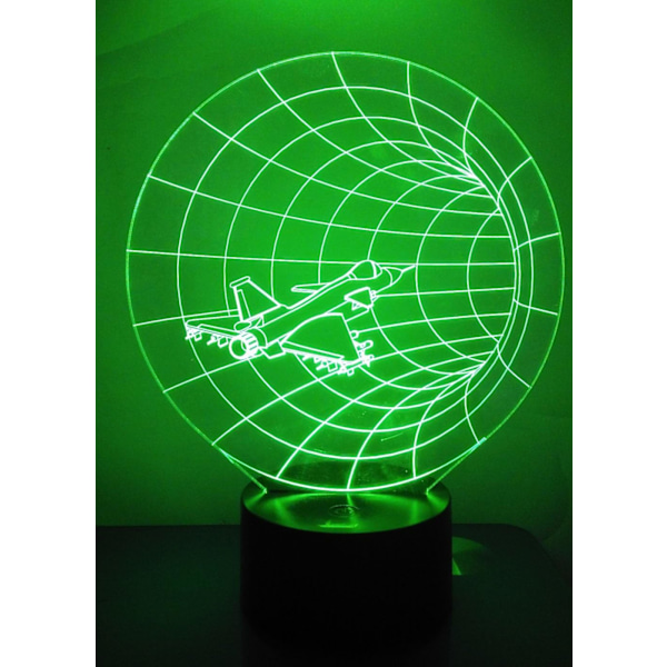 3D Natlys LED Illusion Lampe Sengelampe Bordlampe, ATTOE 7 Farveskiftende Lys med Akryl Flad & ABS Base & USB Oplader som Hjemmedekoration
