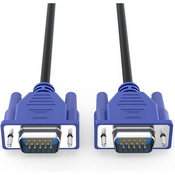 VGA til VGA-kabel 6 fod, VGA til VGA-skærmkabel 1080P Full HD han til han-ledning HD15 til computer-pc-skærm-laptop-tv-projektor og mere