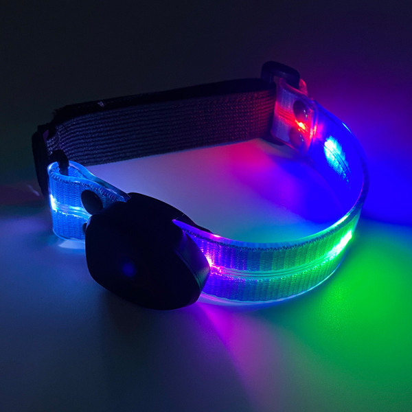 Löparljus för löpare Uppladdningsbart LED-armband reflekterande löparutrustning, LED-ljusband för joggare Bikers Walkers (blå)