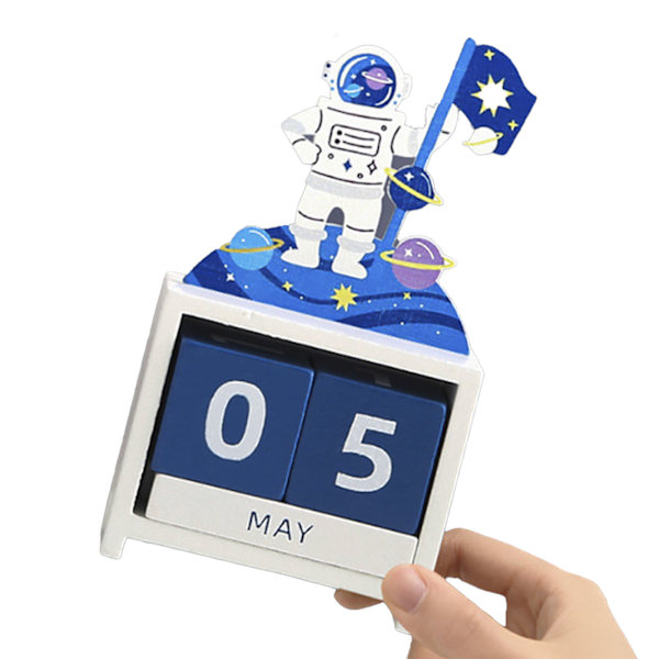 Puinen ikuinen kalenteri Countdown Kuukausi Päivämäärä Lohko Kuutiot Kalenteri Söpö Työpöydän Koristelu Type 1