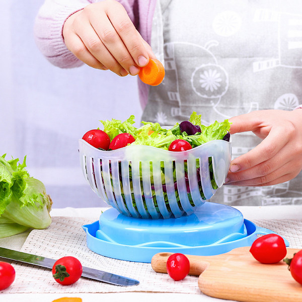 Salladsskål, Uppgraderad enkel salladsmaskin, Snabb frukt- och grönsakshackare för färska grönsaker