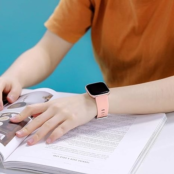3 st 23 mm mjuka silikonband för Fitbit Versa 2 / Fitbit Versa / Fitbit Versa Lite Classic justerbara sportband (utan tracker) (stora)