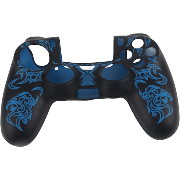 Spillkontrollhud Grip Deksel Case, Myk Silikon Case, Hud Grip Shell Deksel for PlayStation 4 PS4 Kontroll Black-Blue